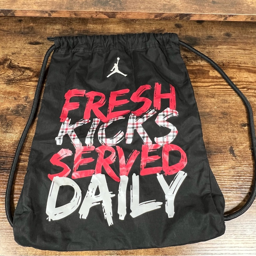 Jordan Drawstring Bag Back Pack Cloth Exterior‎ Lined Interior Lightweight